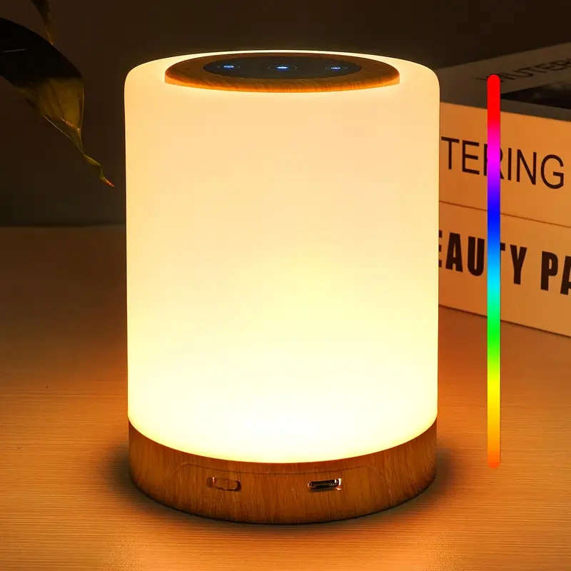 1pc Touch-Controlled LED Bedside Lamp with 12 Colors 3 Modes Adjustable Brightness Timer Function Pe