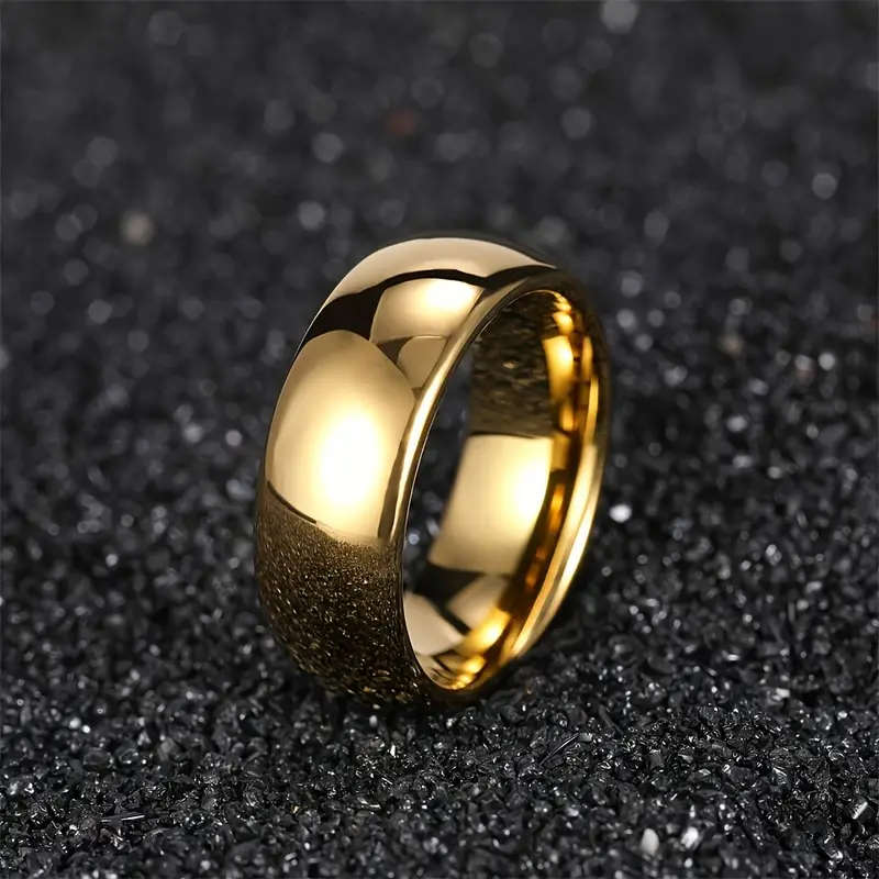 24K Gold Plated Stainless Steel Single Ring