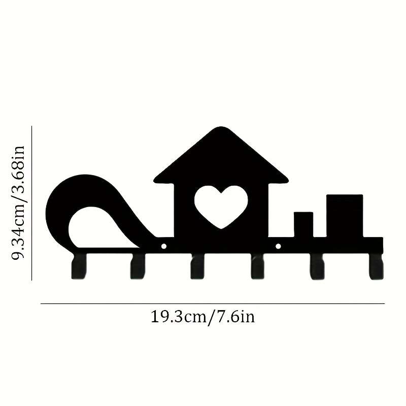 1pc Love House Metal Wall-Mounted Key Hook RackStylish Decorative Organizer for Keys Coats Hats