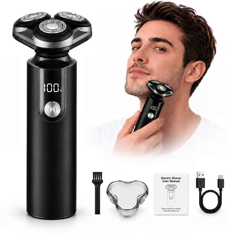 Rechargeable Wet and Dry 3Head Rotating Razor