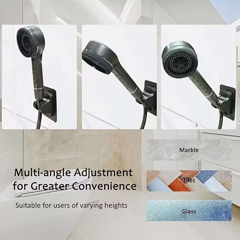 Handheld Pressurized Showerhead Four Spray Modes With 1.5Meter Reinforced Hose And Adjustable Bracke