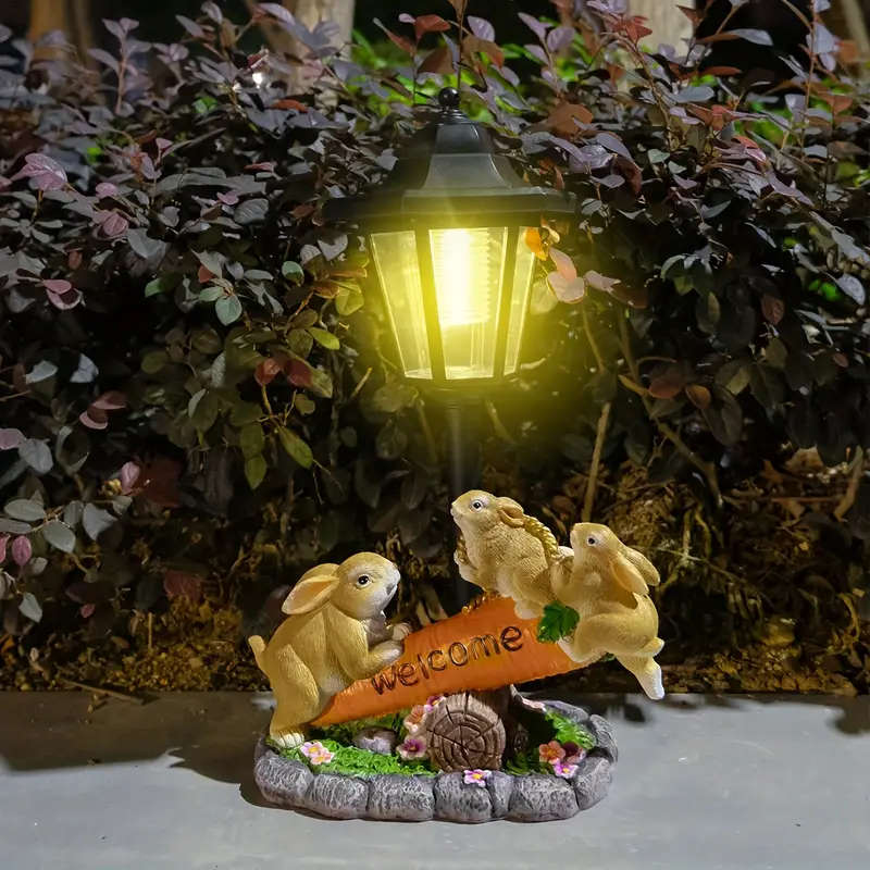 1 x Solar Rabbit and Carrot Garden Light
