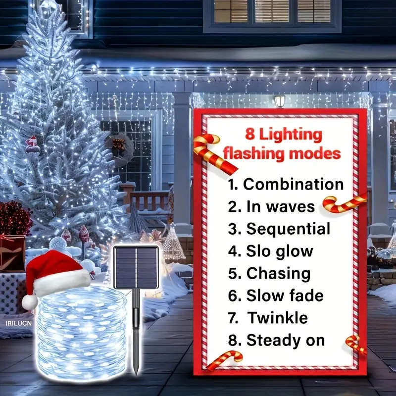 Solar Outdoor String Lights Colorful 12M