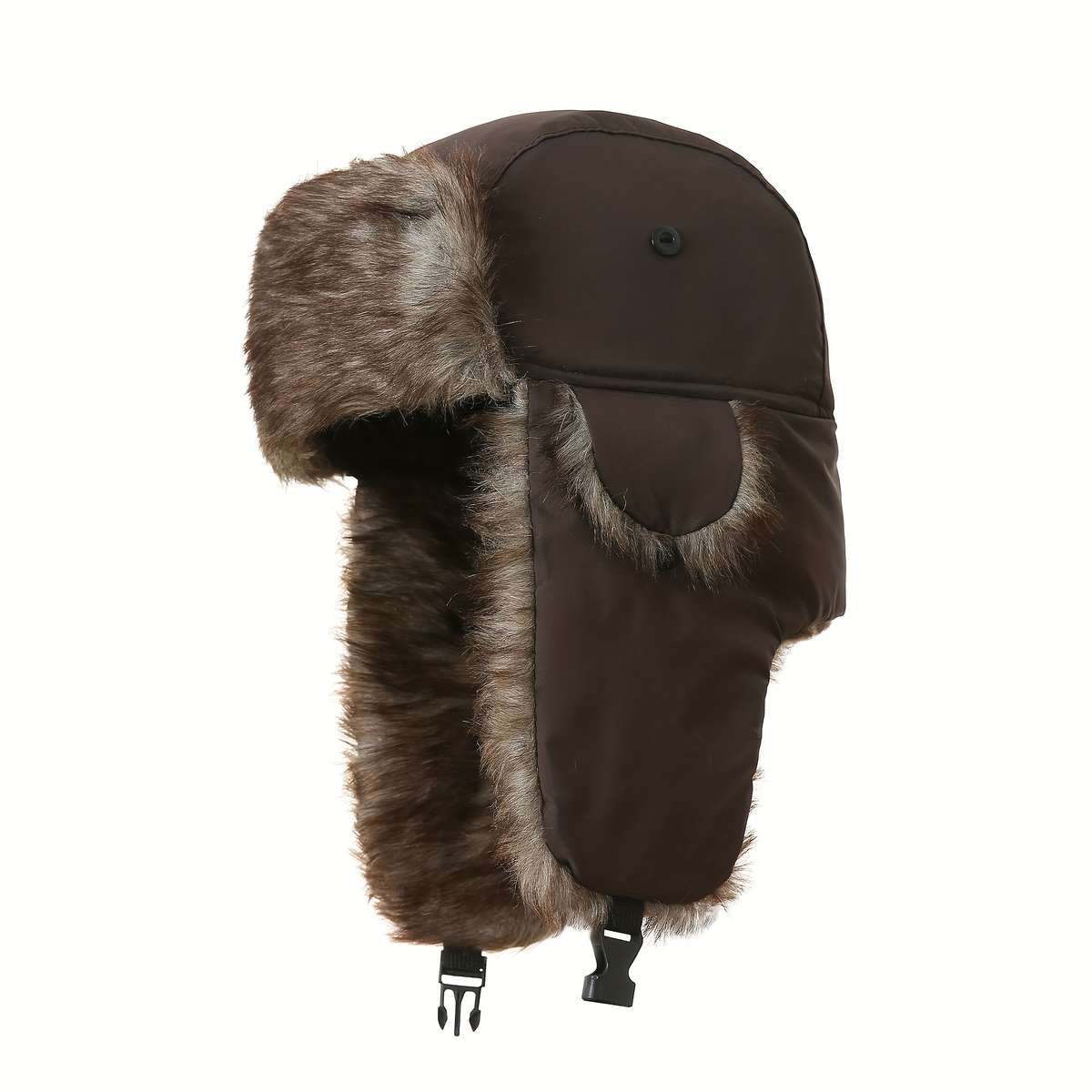 1pc Men's Winter Trapper Hat with Ear Flaps High Quality Windproof Insulated Faux Fur Lining A