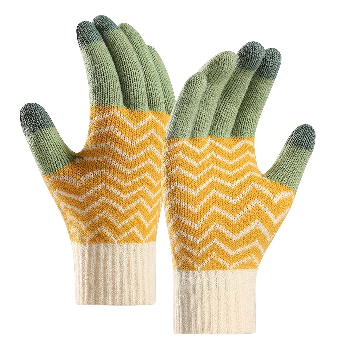 1 Pair Green Warm Gloves