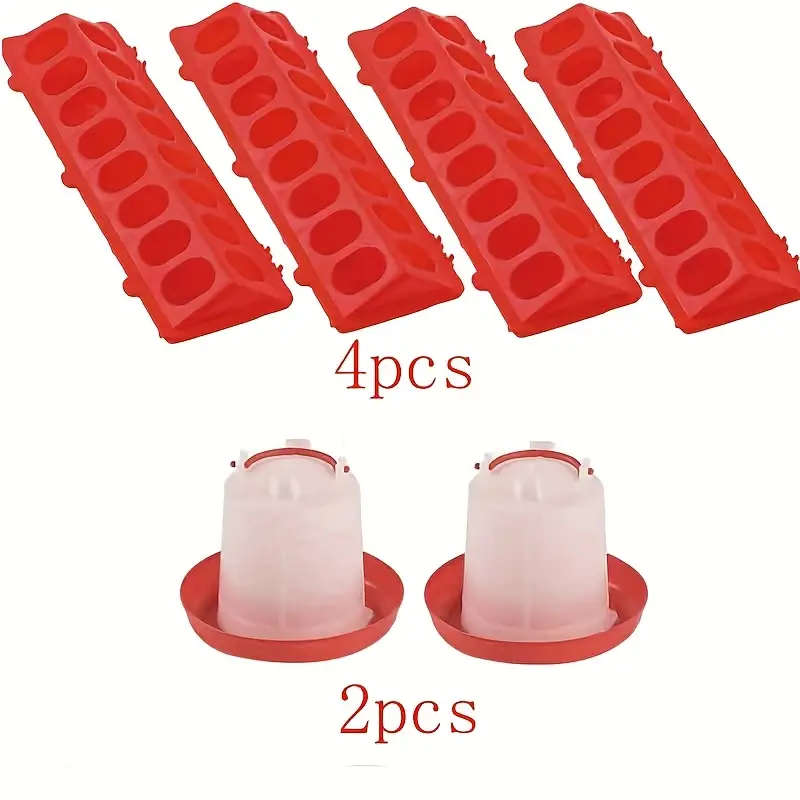 6-Piece Poultry Feeder Chicken Feeder and Drinker Set
