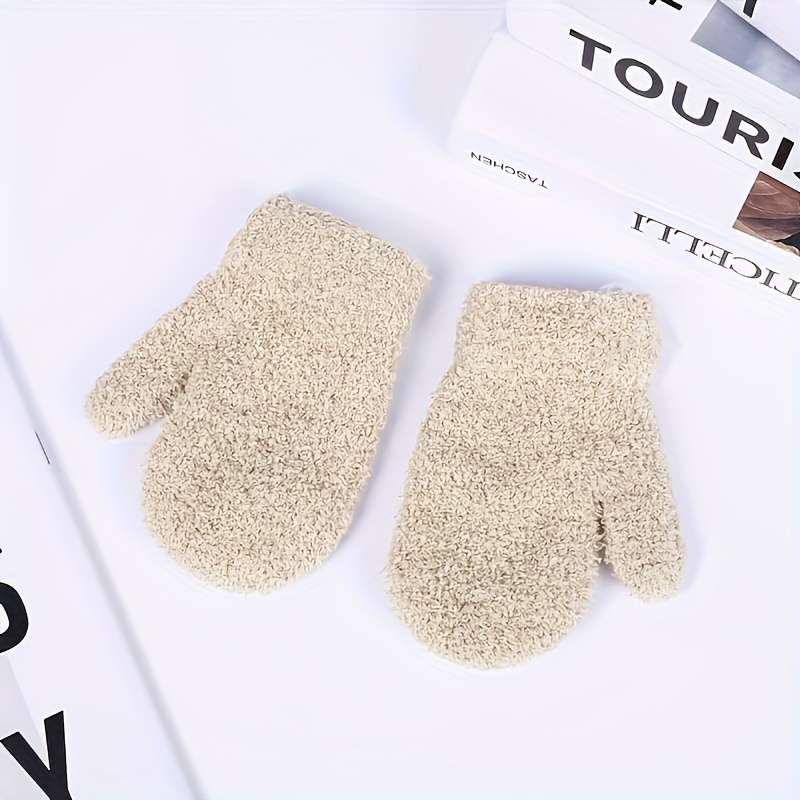 1 Pair Black Warm Gloves