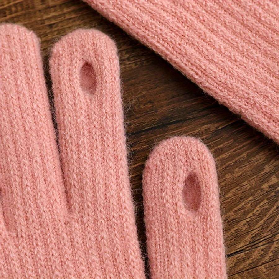 1 Pair Black Warm Gloves