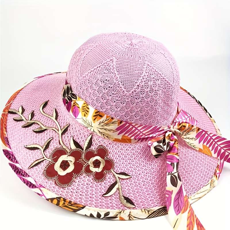 1pc Cartoon Women'S Fashion Beach Sun Hat Braid Fitted Hand Wash Only with Drawstring Closure a