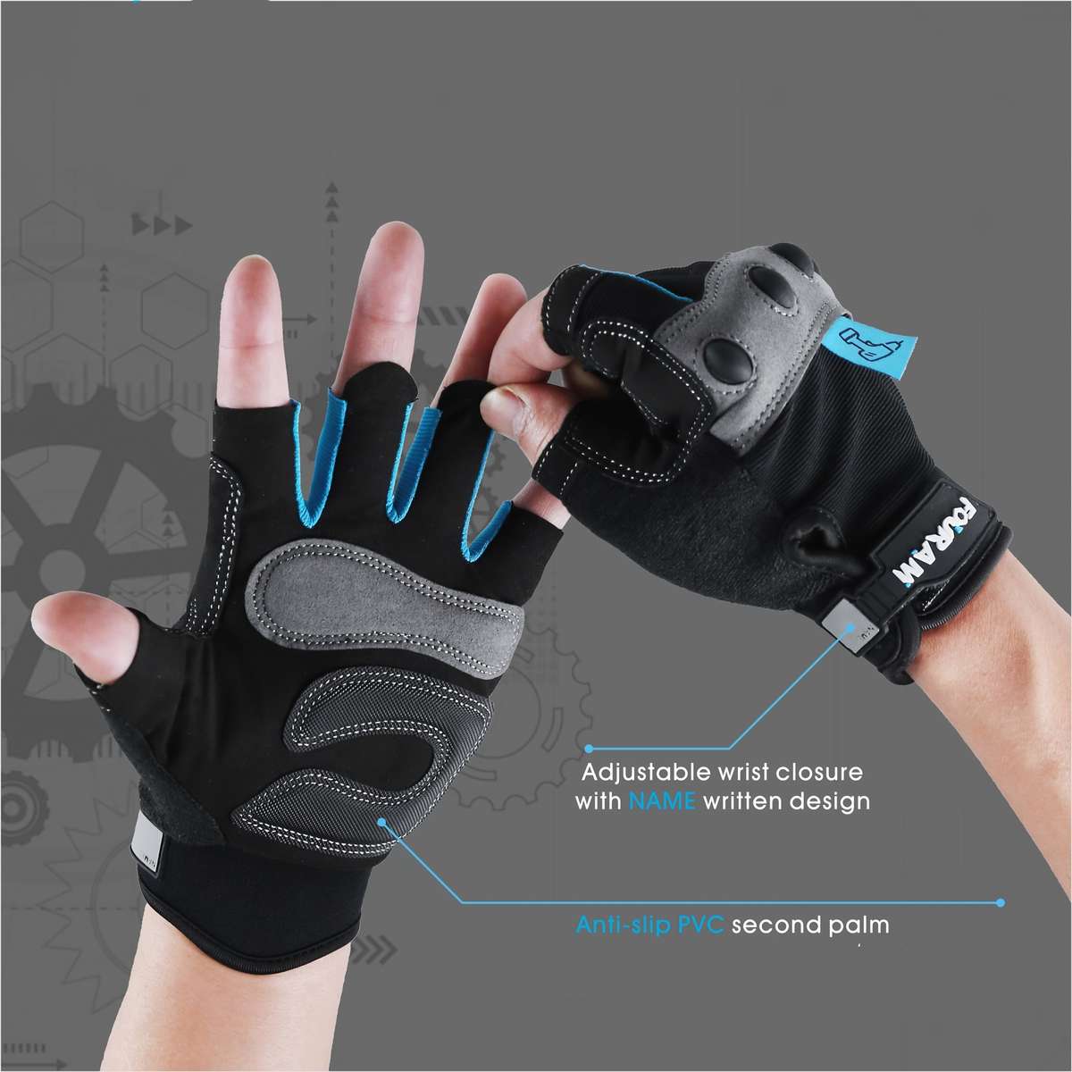 1 Pair Blue Size L Outdoor Sports Gloves