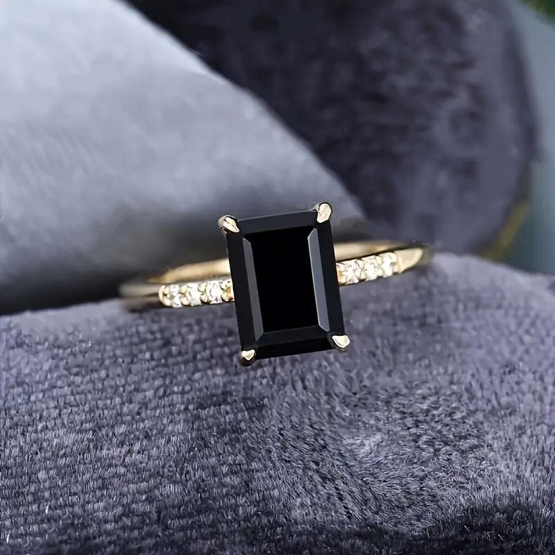 Stunning Ring with Synthetic Square Zirconia