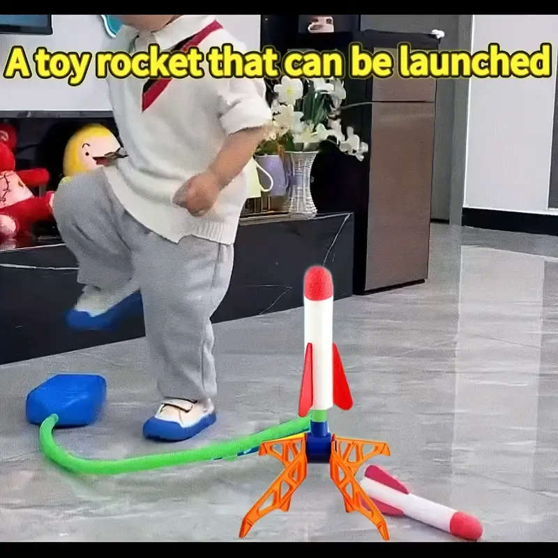 1pc Interactive Toy Rocket Launch Step-On Outdoor Play Toy Stepon Mechanism Plastic Construction