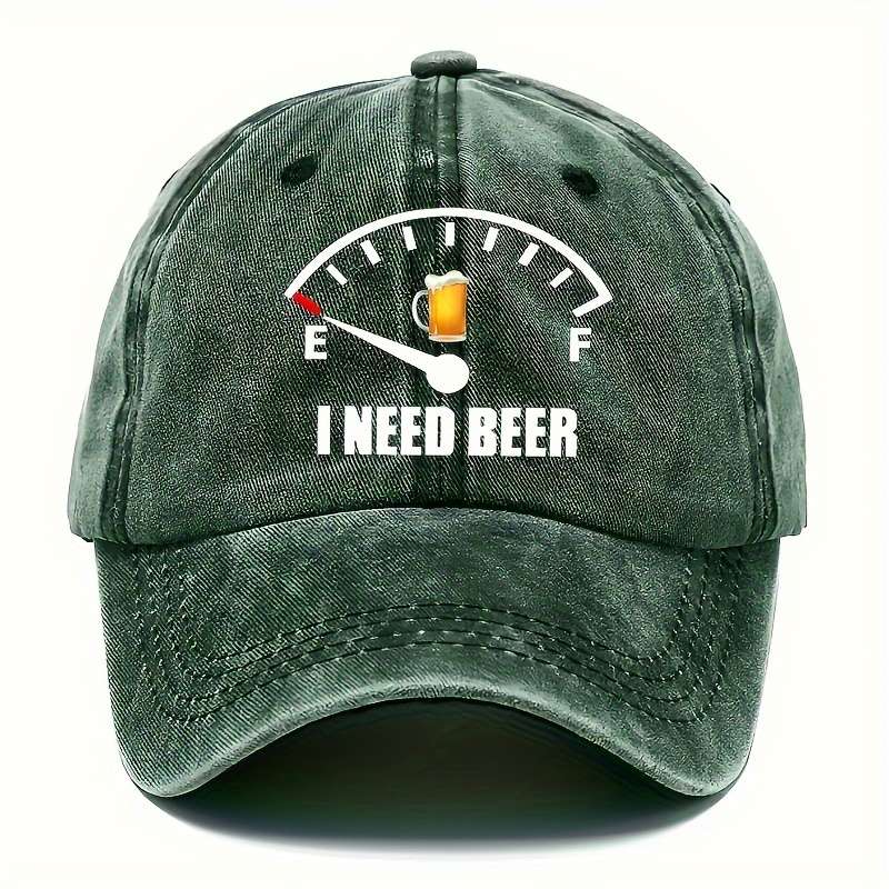 Beer Theme Washed Cotton Baseball Cap Adjustable Hat