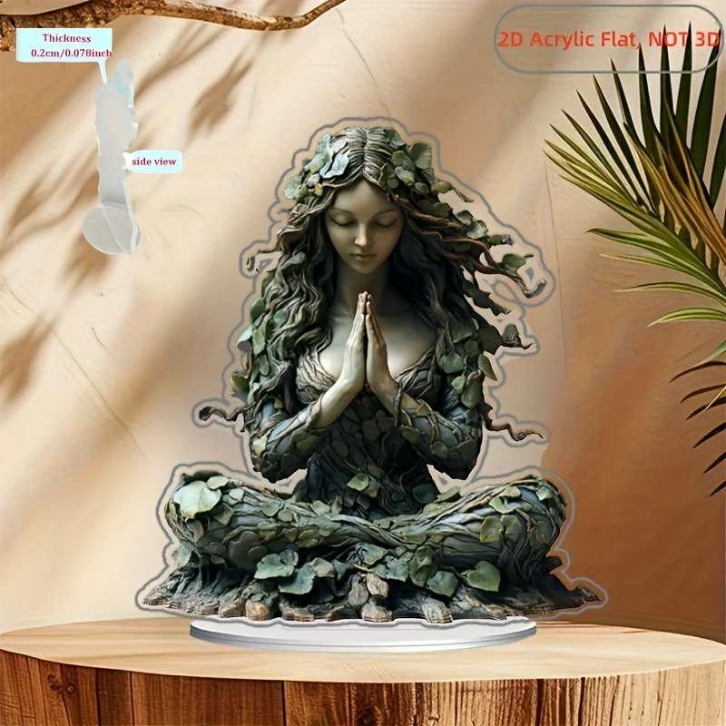 1pc 2D Flat   Boho Style  Acrylic Goddess Figurine Multipurpose Tabletop Bohemian Life Goddess