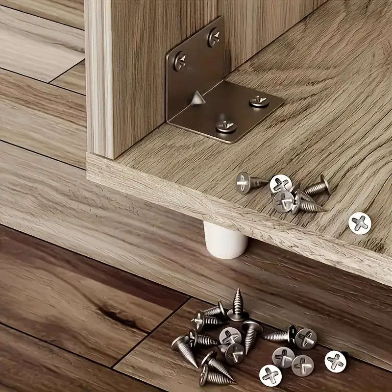 50pcs Stainless Steel Right Angle Brackets 90 Degree L-Shaped Support Metal Joint Corner Braces For