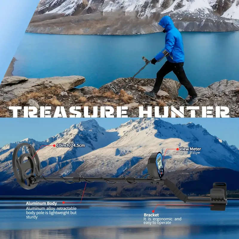 Professional 10" Coil Metal Detector with LCD Display