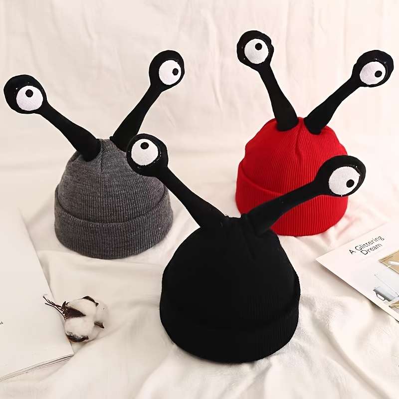 Women's Knit Beanie Hat with Earflap Cartoon Insect Design Soft And Cozy for Fall Winter