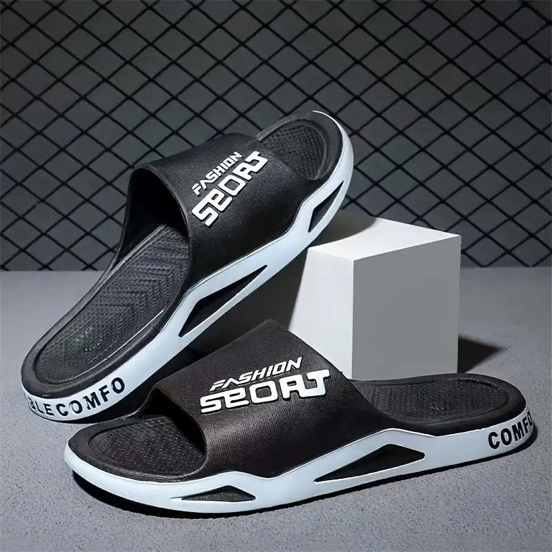 Popular Plus-Size Fashionable Flat Slippers Black 11