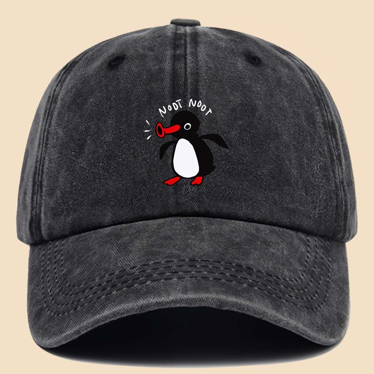 NOOT Baseball Cap with a Unisex Fun Print of Pingu And Pinga a Curved-Brim Hat Suitable