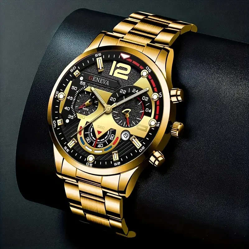 2 Piece Stainless Steel Quartz Watch & Bracelet Set