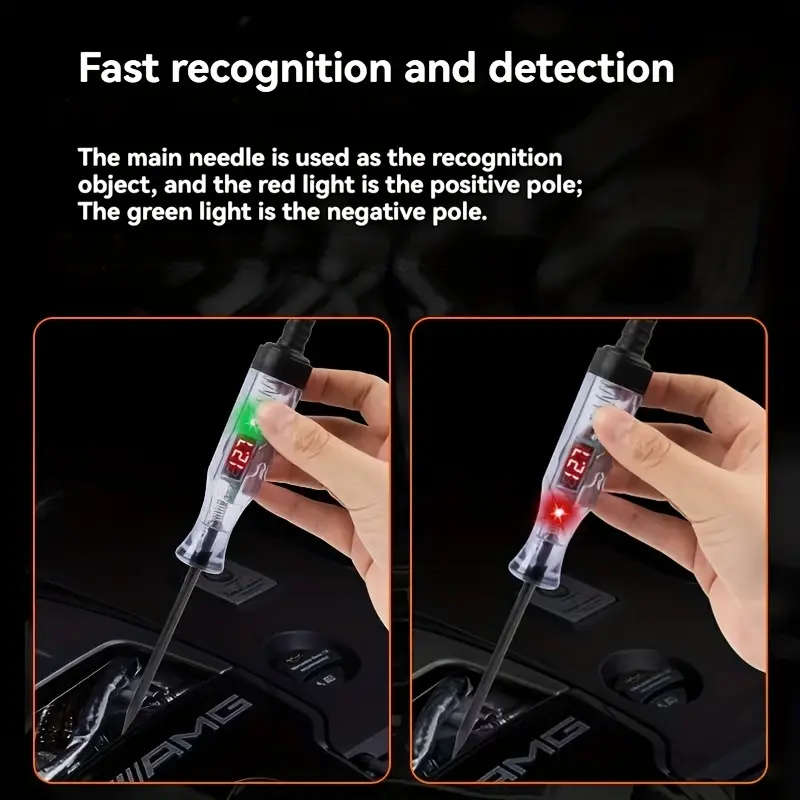 1pc Automotive Diagnostic Test Pen with Digital Display Long Probe DC Voltage Tester for Cars Trucks