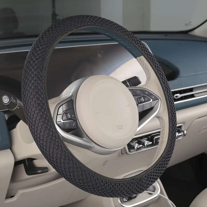 Breathable Ice Silk Fiber Cloth Car Steering Wheel Cover