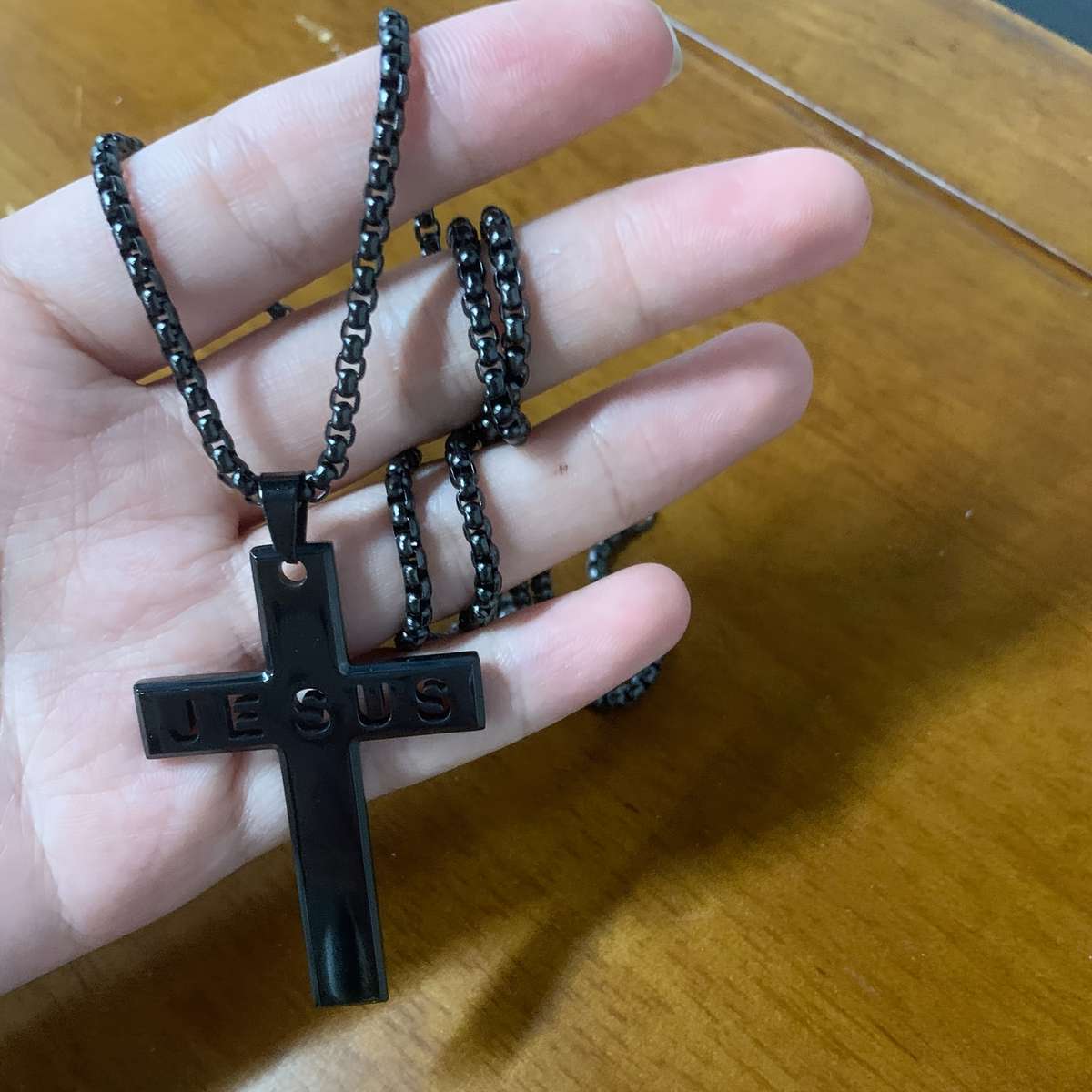 1 Piece Black Jesus Theme Pendant