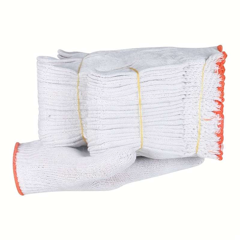 6 Pairs White Multi Purpose Work Gloves