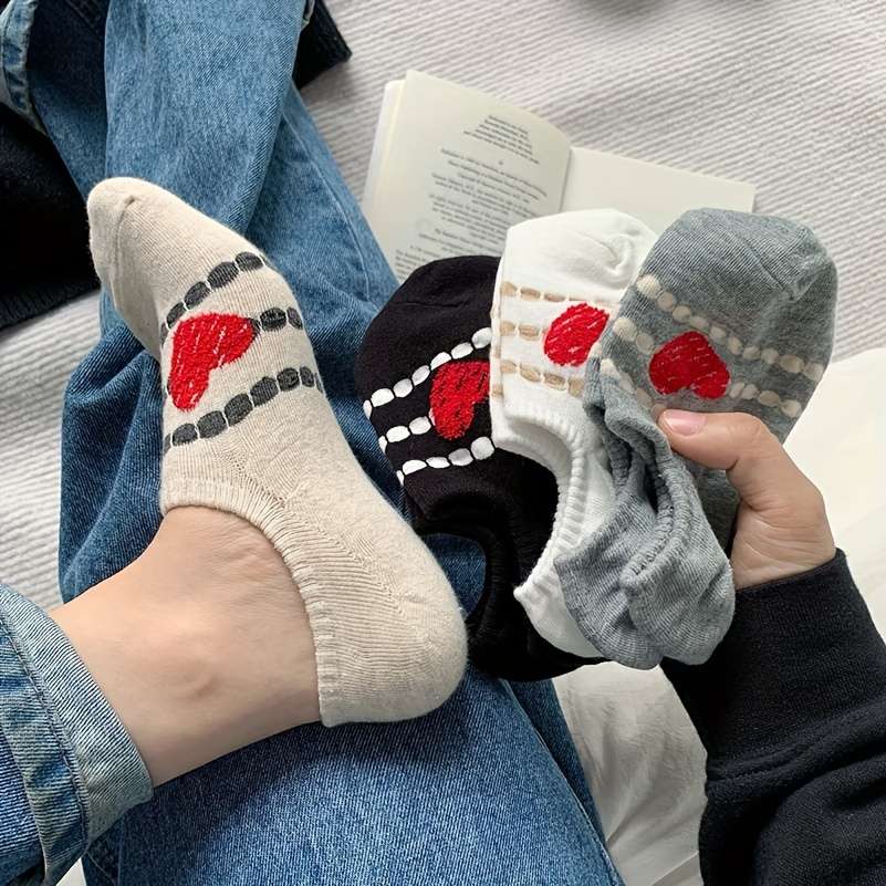 4 Pairs Mixed Color One Size High Elastic Socks