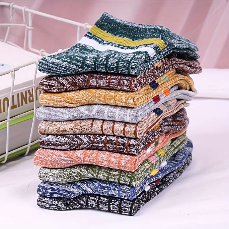 10 Pairs Mixed Color One Size High Elastic Socks