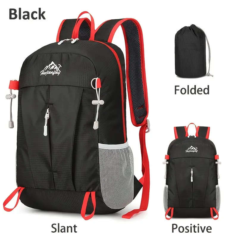 Lightweight Folding Backpack Hydrophobic Nylon Unisex Laptop Business Bag Utility Pocket Shoulder