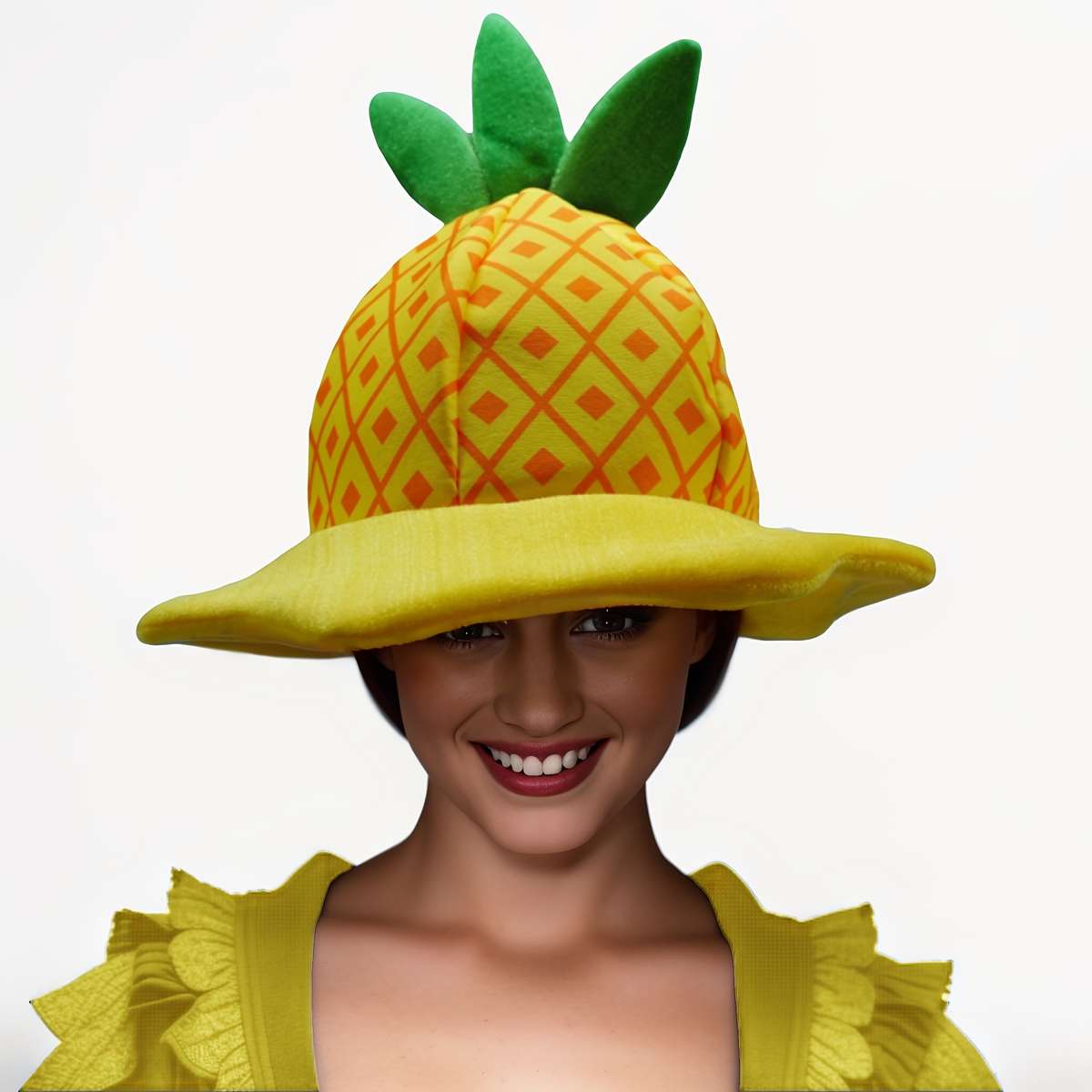 Novelty Pineapple Party Hat Polyester Fabric Machine Washable Featherless No Electricit