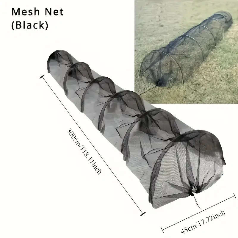 1 Piece Foldable Black Mesh Garden Tunnel