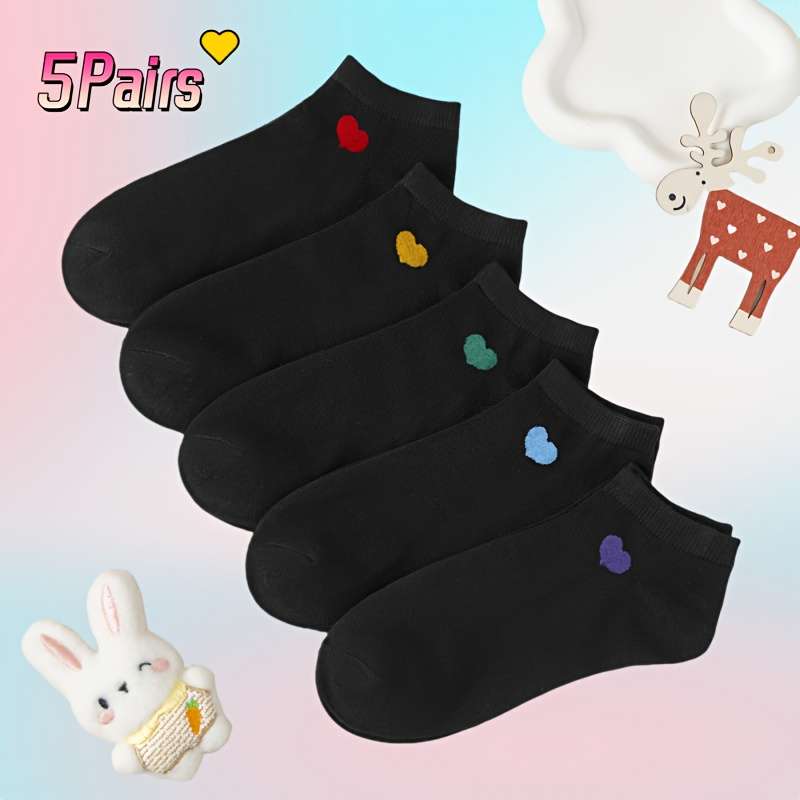 5 Pairs Black High Elastic Socks
