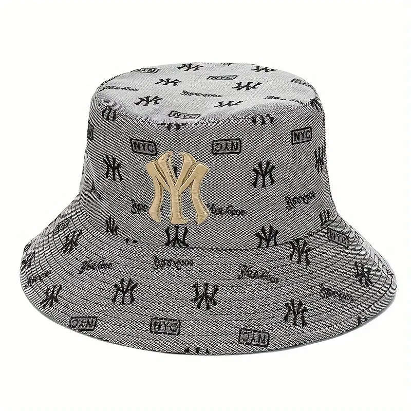 Unisex Trendy Bucket Hat With Letters Pattern Sun Protection Casual Hat Suitable