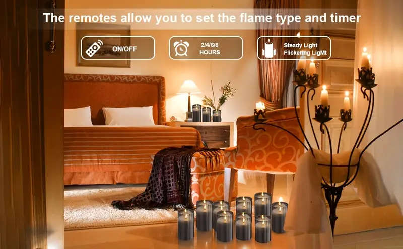 3pcs Flameless Candles With Remote Timer