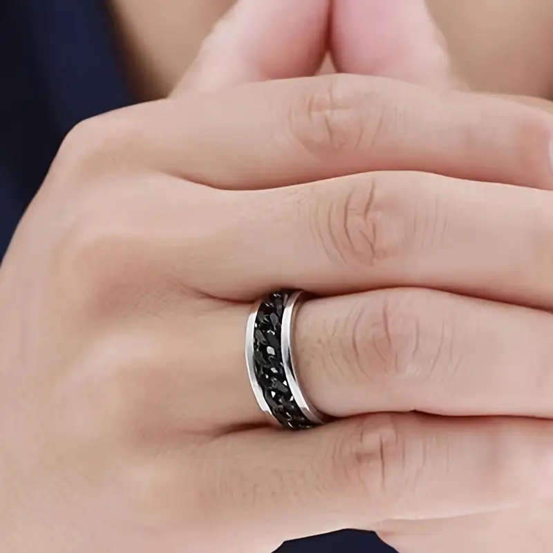 Men's Sleek Titanium Steel Ring SIZE 10