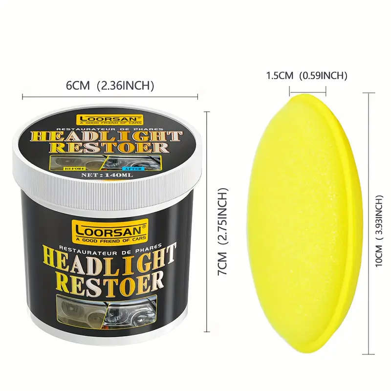 1pc 140ml Universal Headlight Restoration Kit Car Headlight Polish Paste Removes Oxidation Restores