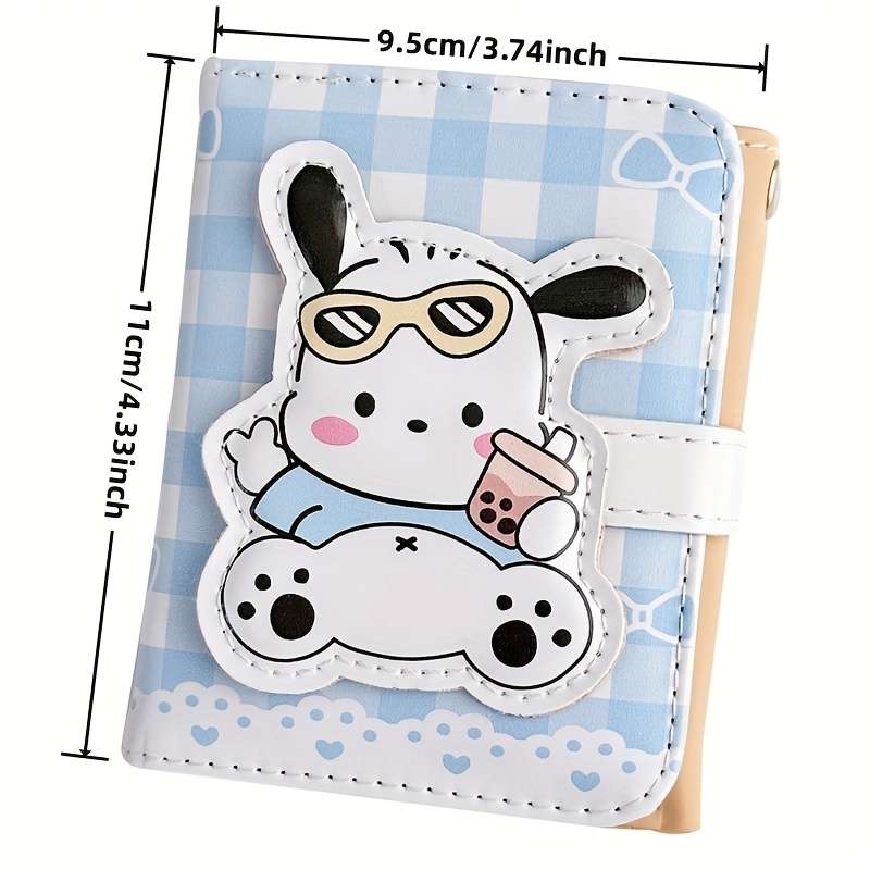 Kuromi Cartoon Tri-Fold Short Wallet Rfid Blocking Student Card Holder Multifunctional Stor