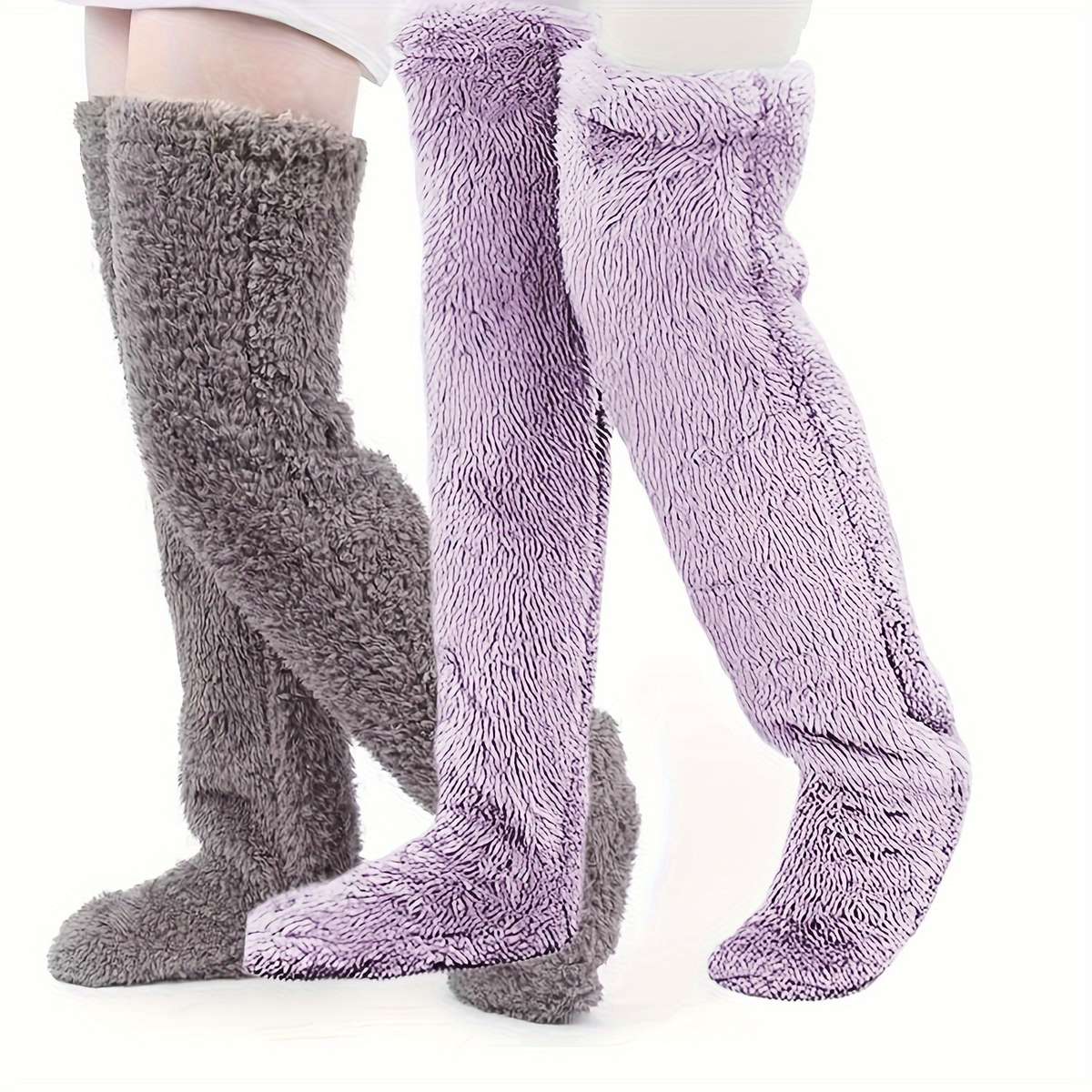 Sock Gray Add Purple 2Pairs One Size