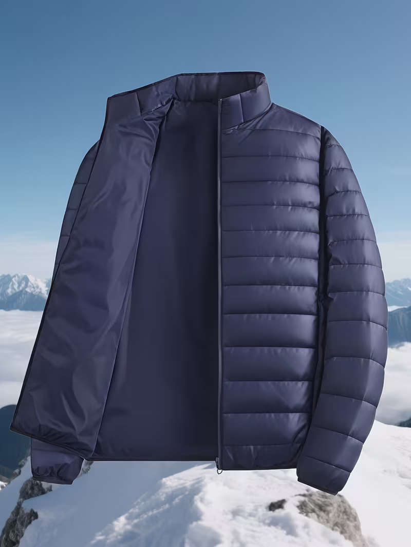 Men's Warm Padded Coat - XL - Navy Blue