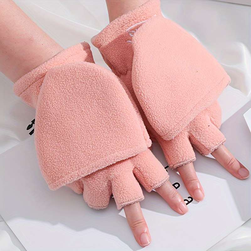 1 Pair Men Gray Warm Gloves