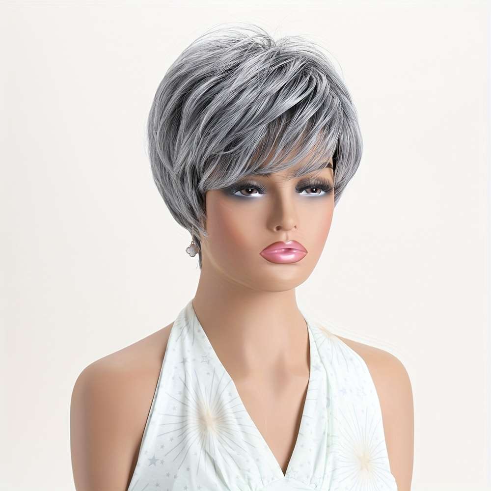 Silvery Gray 25.4cm Fashion Design Wig