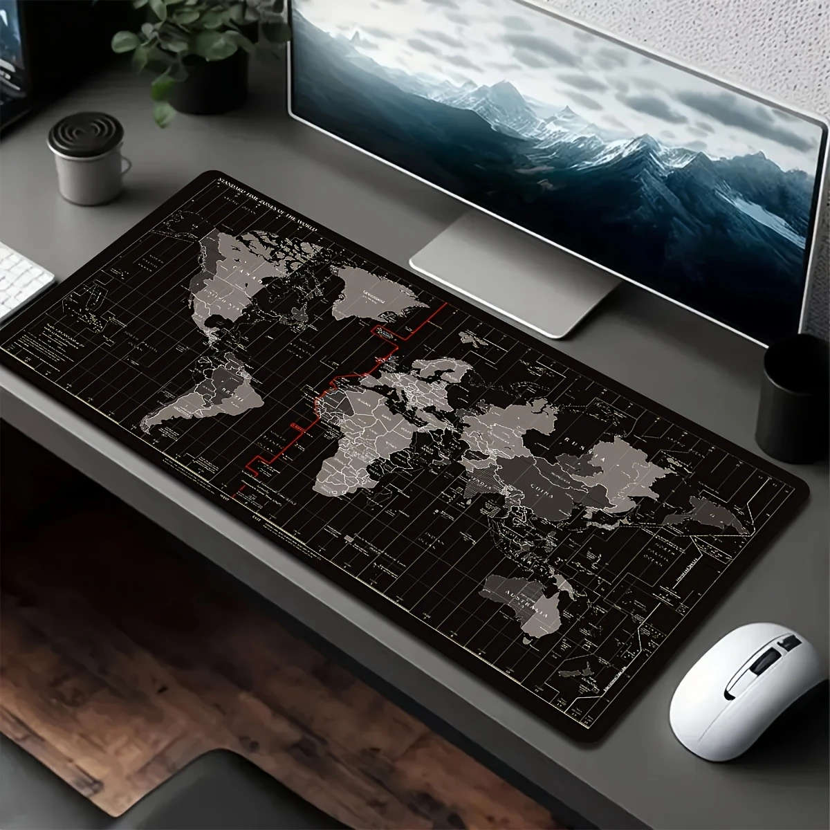 1pc 30x60cm World Map Gaming Mouse Pad Durable Non-Slip Rubber Base