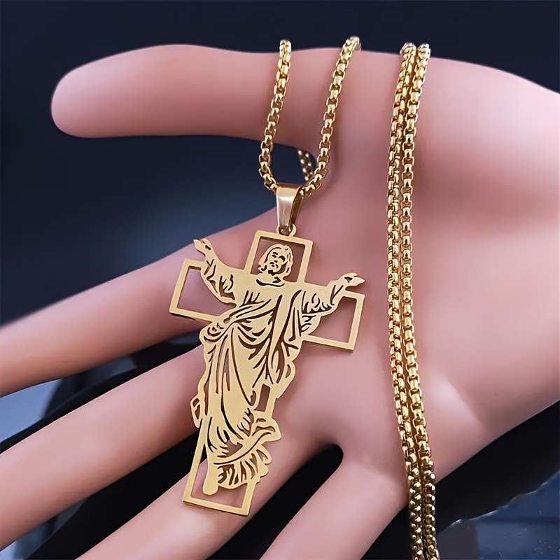 1 Piece Silvery Jesus Theme Pendant