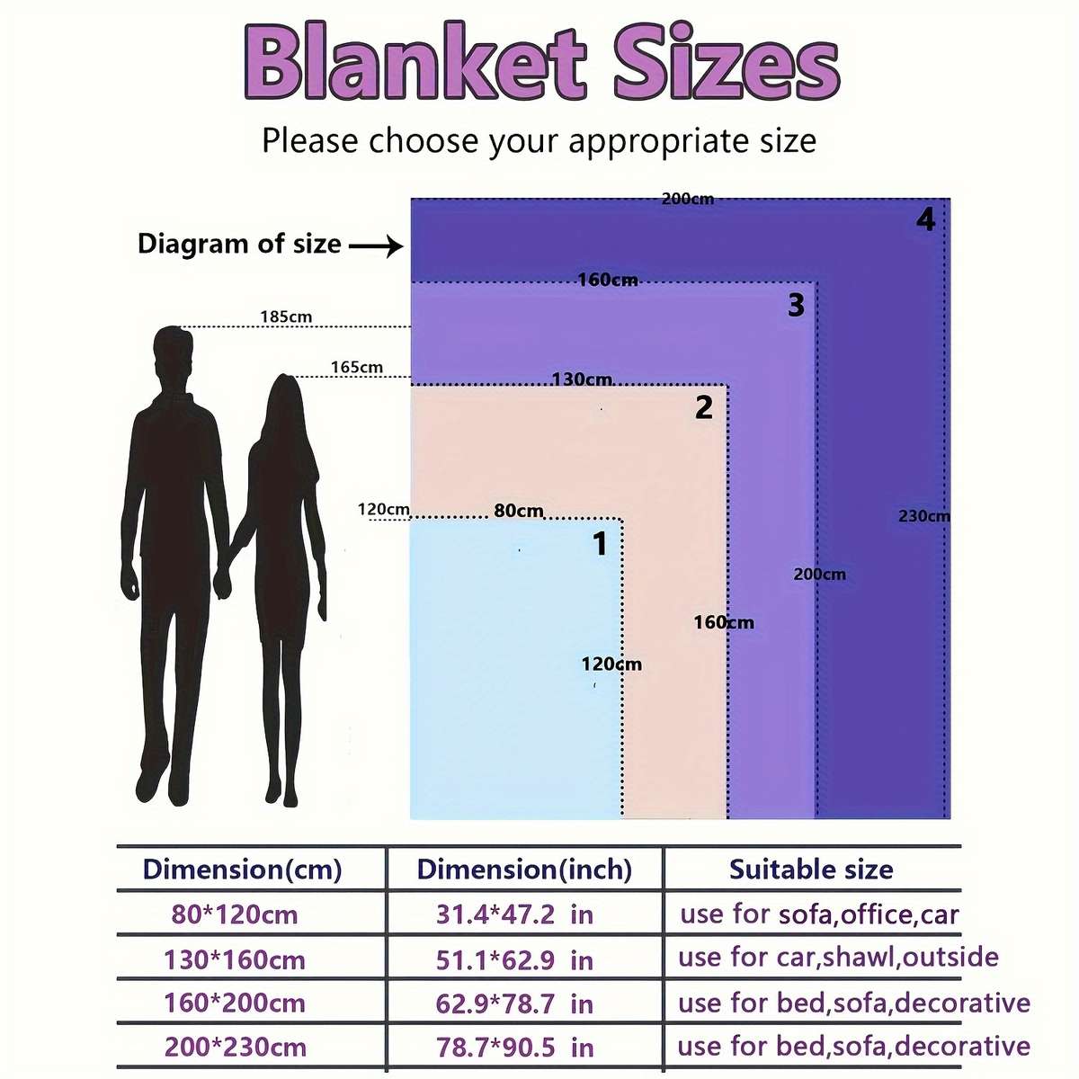 Blanket Color Two Tone Gray size 160x200cm