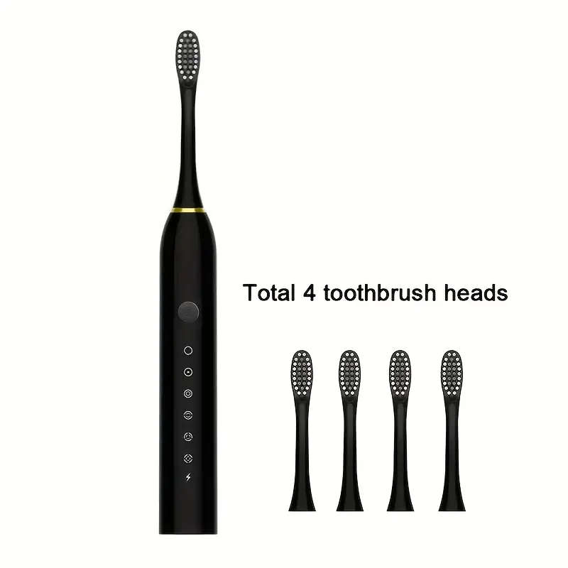 6-Speed Rechargeable Ultrasonic Toothbrush with Intelligent Timer