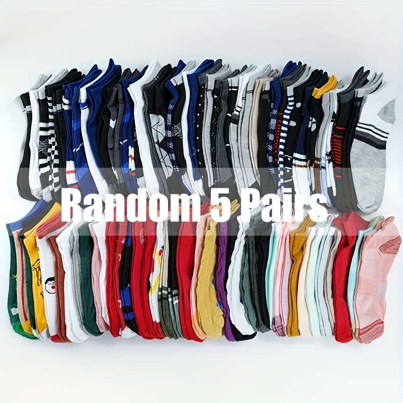 5 Pairs Mixed Color Randomly Sent One Size High Elastic Socks