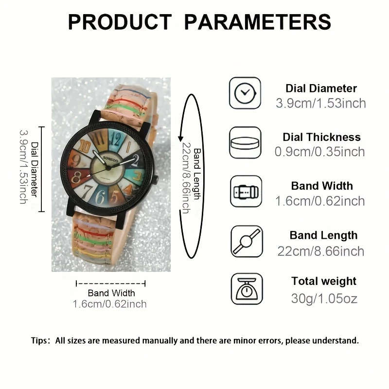 1Pc Women'S Wooden Quartz Wrist Watch Fashionable Alloy Case and Faux Leather Band