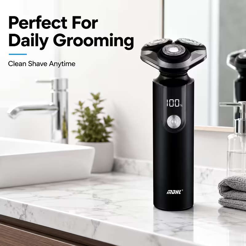 Rechargeable Wet and Dry 3Head Rotating Razor